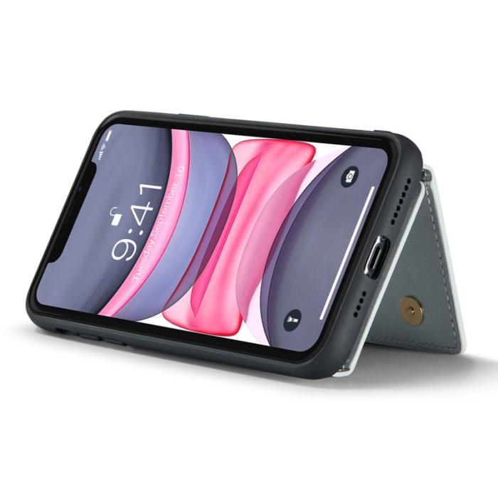 DG.MING - DG.MING M3 Series iPhone 11 Konstläder Plånboksfodral 2-i-1 Med Ställ Silver