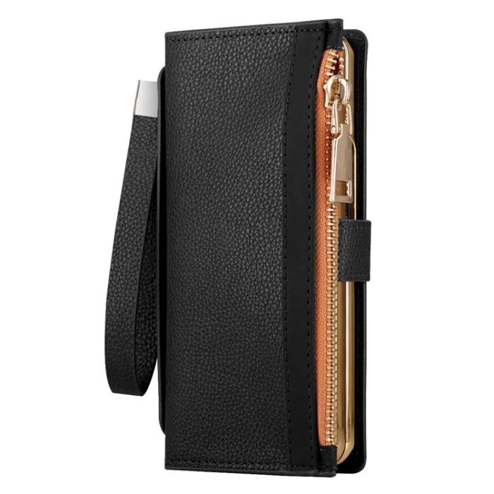 A-One Brand - Galaxy Z Fold 4 Plånboksfodral RFID Zipper - Svart