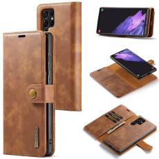 DG.MING - DG.MING Samsung Galaxy S25 Ultra Pl&aring;nboksfodral &Auml;kta l&auml;der - Brun