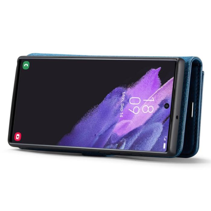 DG.MING - DG.MING Samsung Galaxy S25 Ultra Plånboksfodral Äkta Läder Avtagbart - Blå
