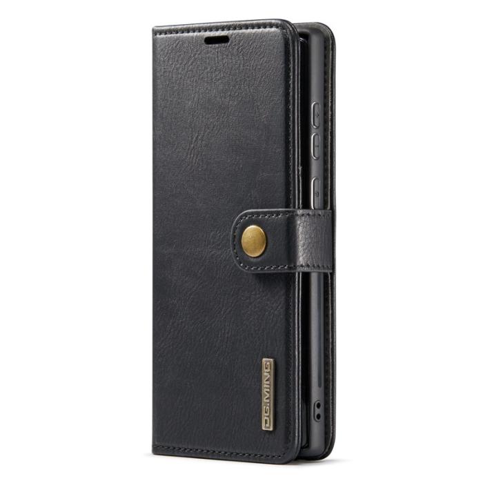DG.MING - DG.MING Samsung Galaxy S25 Ultra Plånboksfodral Äkta läder Svart