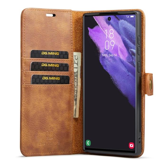 DG.MING - DG.MING Samsung Galaxy S25 Ultra Plånboksfodral Äkta läder - Brun
