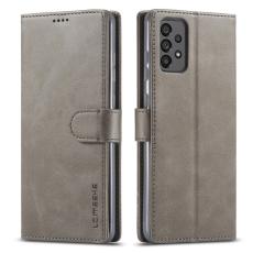 LC.imeeke - LC.IMEEKE f&ouml;r Samsung Galaxy A73 5G Pl&aring;nboksfodral i Konstl&auml;der - Gr&aring;