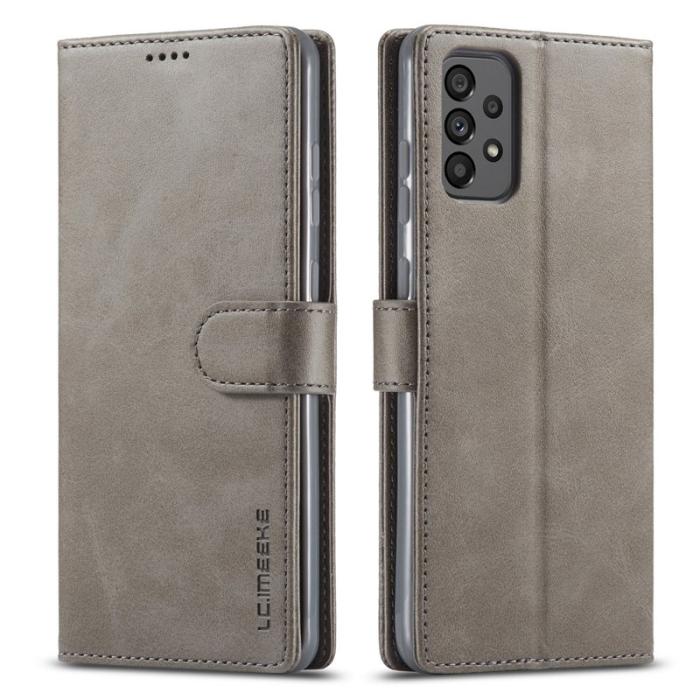 LC.imeeke - LC.IMEEKE för Samsung Galaxy A73 5G Plånboksfodral i Konstläder - Grå