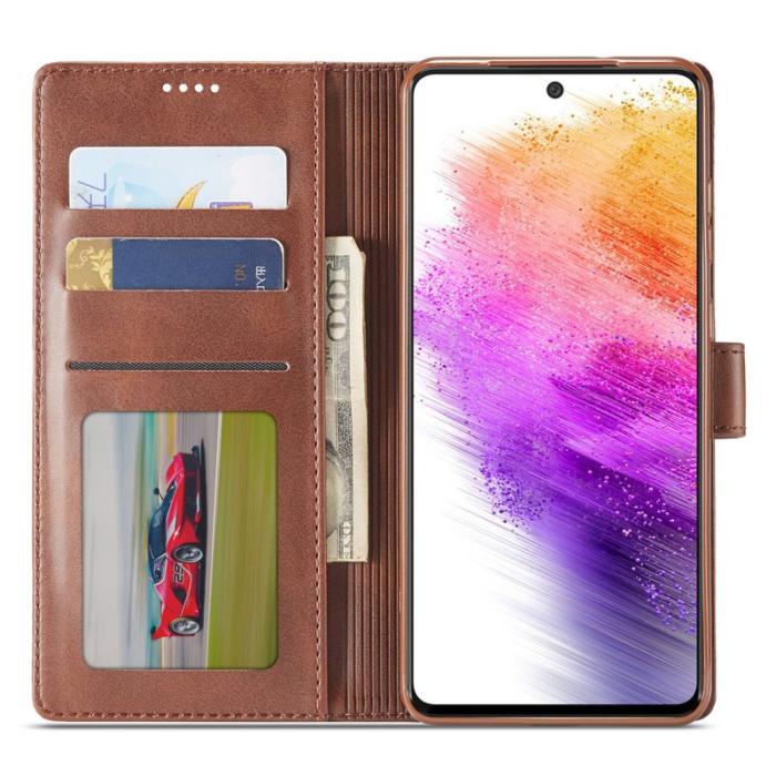 LC.imeeke - LC.IMEEKE för Samsung Galaxy A73 5G Plånboksfodral i Konstläder - Grå