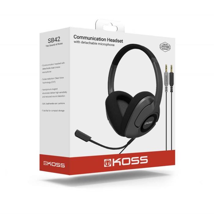 Koss - KOSS Headset SB42 Over-Ear Mic Remote - Svart