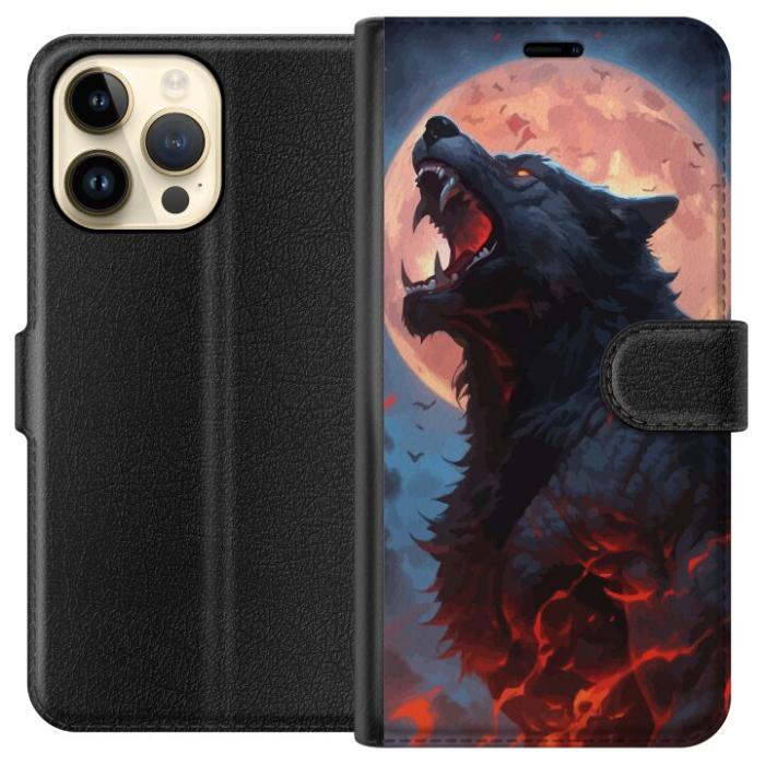 iSecrets - Plånboksfodral till Apple iPhone 15 Pro Max med Ylande varg