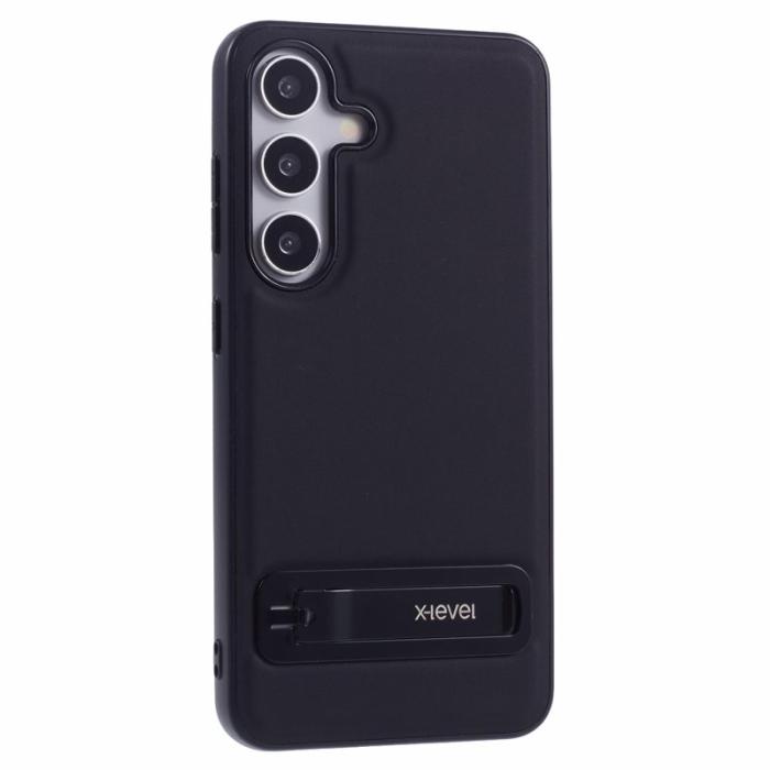 X-Level - X-LEVEL Mobilskal till Samsung Galaxy S25 Läder Coated TPU Svart