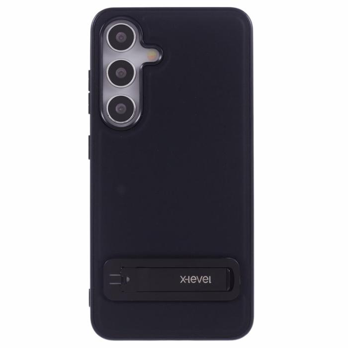 X-Level - X-LEVEL Mobilskal till Samsung Galaxy S25 Läder Coated TPU Svart