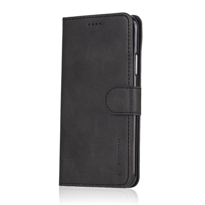 LC.imeeke - LC.IMEEKE Stand Plånboksfodral för iPhone X - Konstläder - Svart