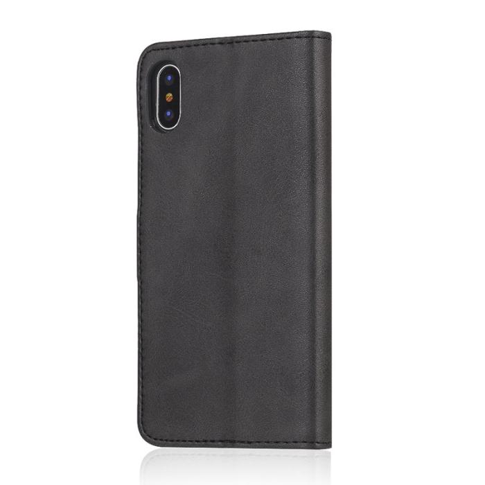 LC.imeeke - LC.IMEEKE Stand Plånboksfodral för iPhone X - Konstläder - Svart