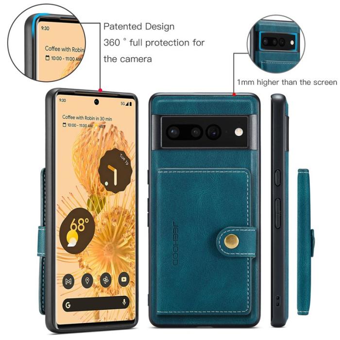 JEEHOOD - JEEHOOD Google Pixel 7 Pro 5G Fodral KonstLäder - Blå