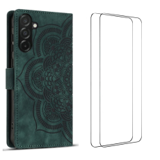 WANLONFENG - WANLONFENG Galaxy A26 Plånboksfodral med 2Pcs Härdat Glas MTL