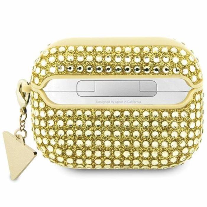 Guess - Guess AirPods Pro Skal Rhinestone Triangle Charm - Guld