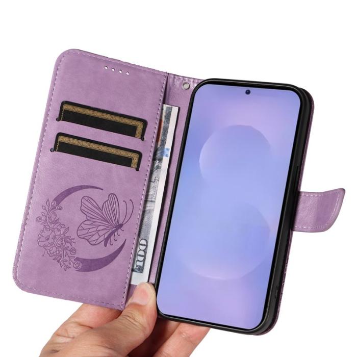 OEM - Samsung Galaxy S26 Plus Skal PU Läder Folio Flip - Ljus Lila