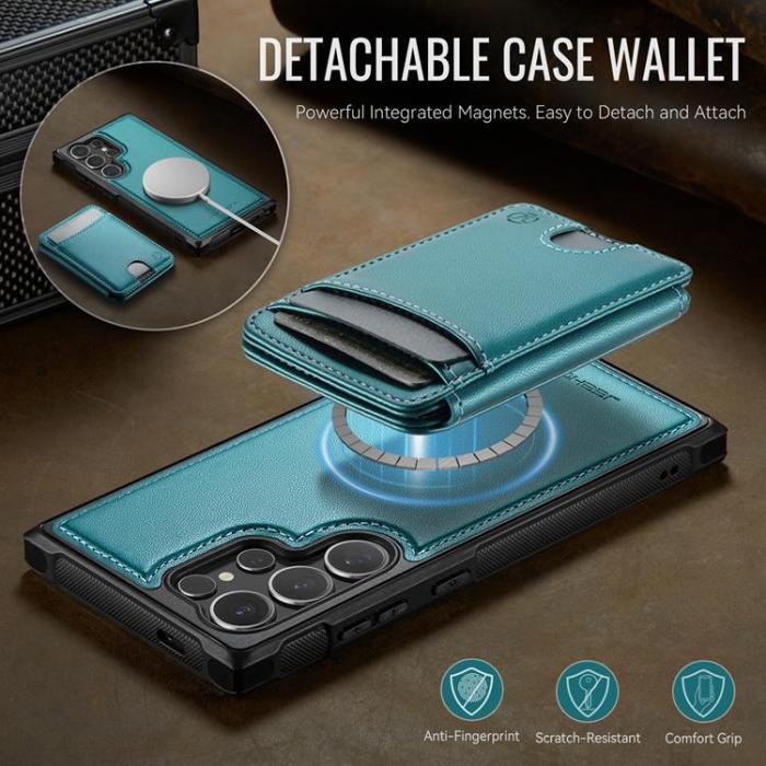 OEM - JEEHOOD Samsung Galaxy S24 Ultra Fodral KonstLäder - Blå