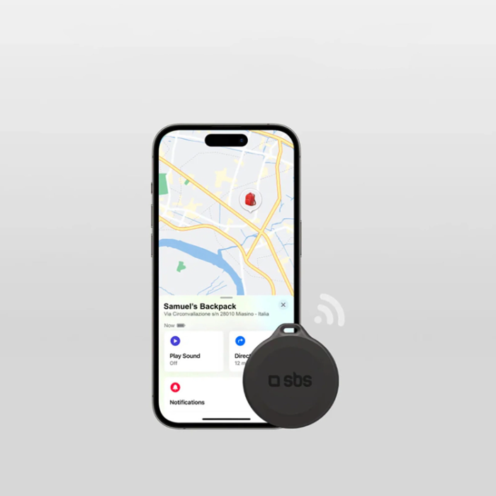 SBS - SBS Find My Anti Loss Locator Vattentät IP65 Track My Circle - Svart