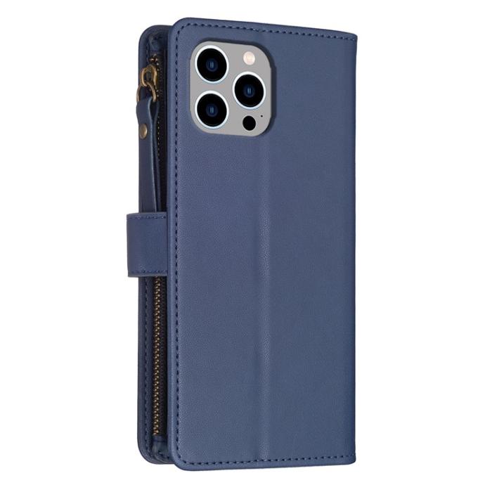 OEM - iPhone 15 Pro Max Plånboksfodral Zipper Flip - Blå