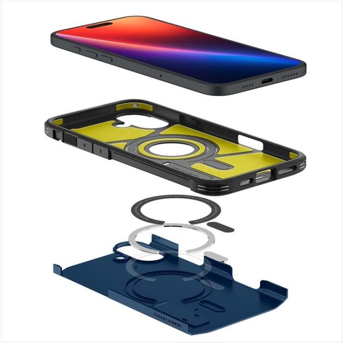 Spigen - Spigen iPhone 16 Mobilskal MagSafe Tough Armor - Marinblå