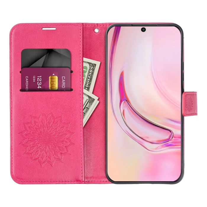 OEM - Galaxy S25 Plus Plånboksfodral Mezzo - Mandala Magenta