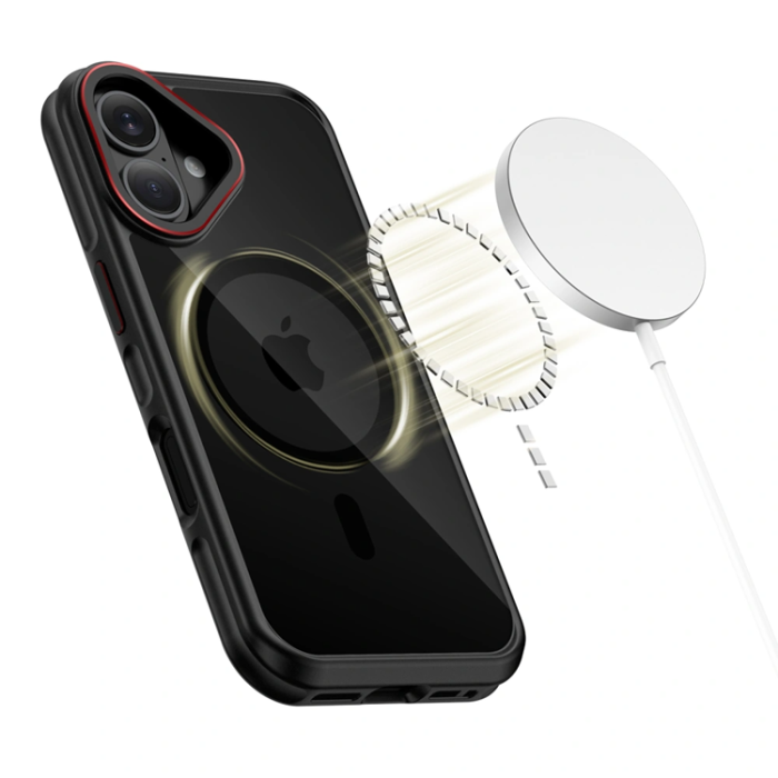 Tech-Protect - Tech-Protect iPhone 17 Mobilskal Magsafe Hybrid - Svart/Röd