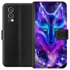 Gustaf - Pl&aring;nboksfodral till OnePlus Nord 2 5G med Neon Varg