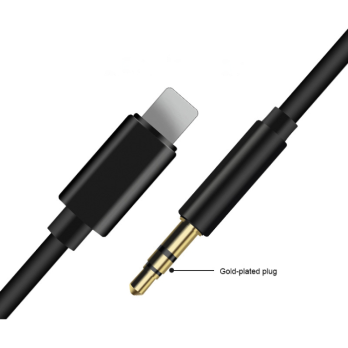 SiGN - SiGN Lightning till 3.5mm Ljudkabel 1m - Svart