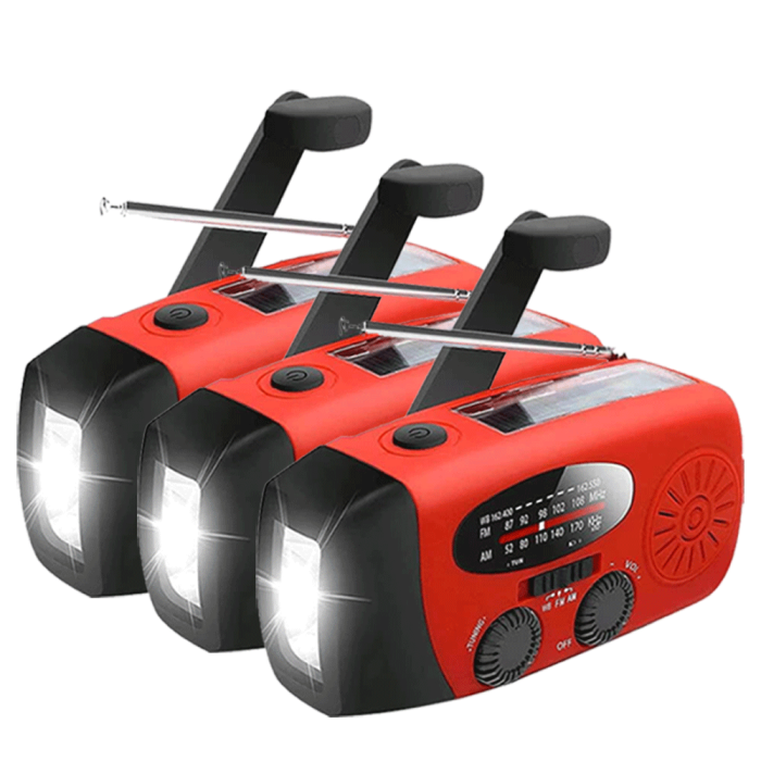 UTGATT1 - [3 PACK] Vevradio 2000mAh Powerbank, Ficklampa - Röd