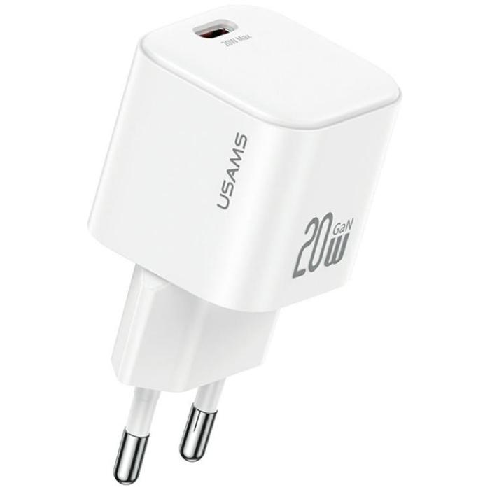 USAMS - USAMS Snabbladdare 20W USB-C Med Lightning Kabel 1m JO Series - Vit