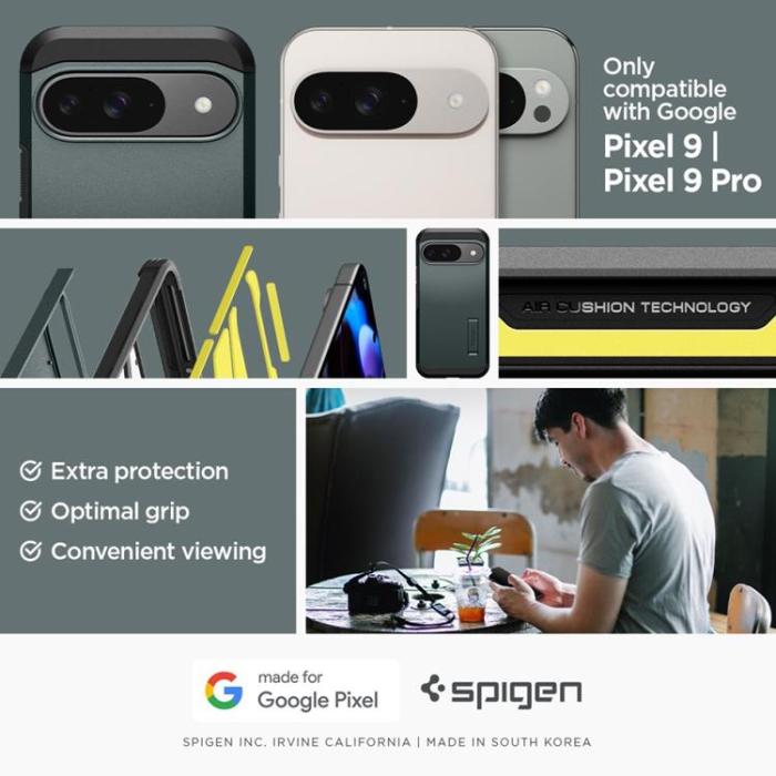 UTGATT - Spigen Google Pixel 9/9 Pro Mobilskal Tough Armor - Abyss Grön
