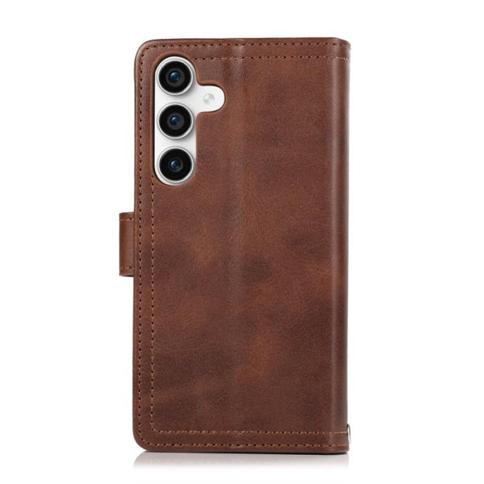 OEM - ABEEL Samsung Galaxy S26 Plånboksfodral Äkta Läder Magnetiskt Skydd - Brun