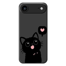 A-One Brand - iPhone Air Mobilskal Love Black Cat Pattern - Svart