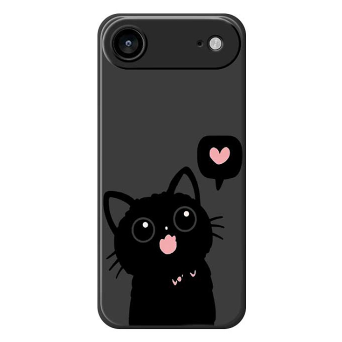 A-One Brand - iPhone Air Mobilskal Love Black Cat Pattern - Svart