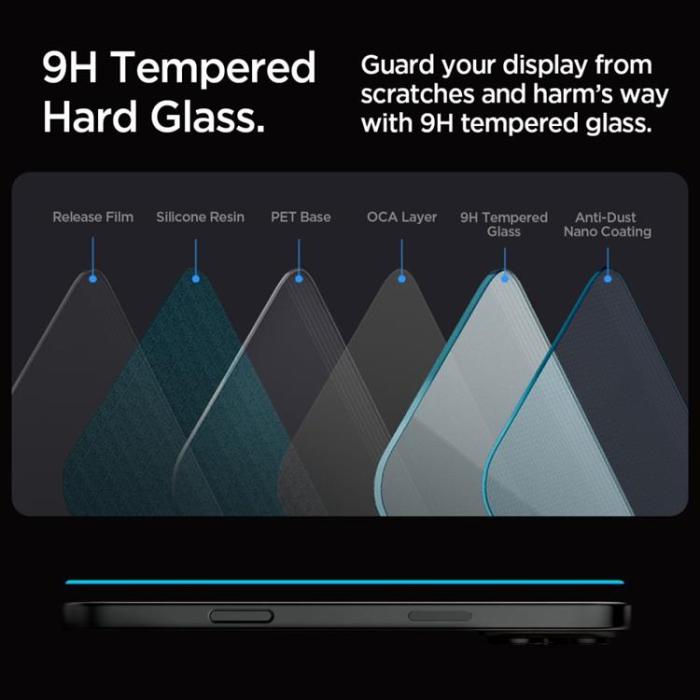 Spigen - [2-Pack] Spigen iPhone 16 Pro Max Härdat Glas Skärmskydd 'EZ Fit
