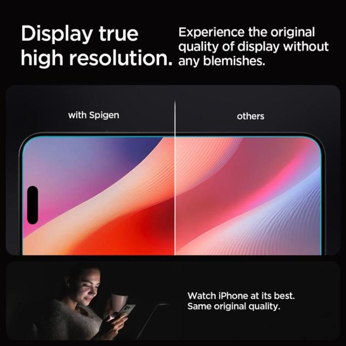 Spigen - [2-Pack] Spigen iPhone 16 Pro Max Härdat Glas Skärmskydd 'EZ Fit