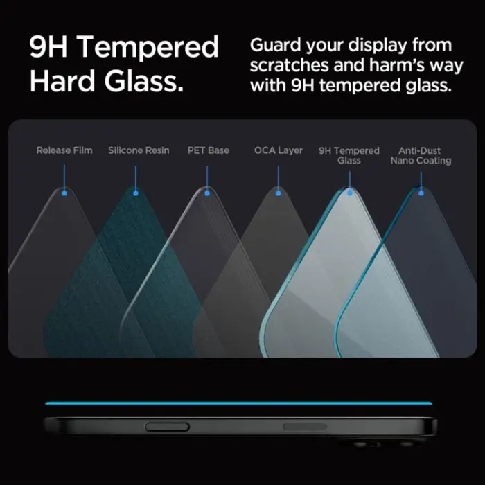 Spigen - [2-Pack] Spigen iPhone 16 Pro Max Härdat Glas Skärmskydd 'EZ Fit