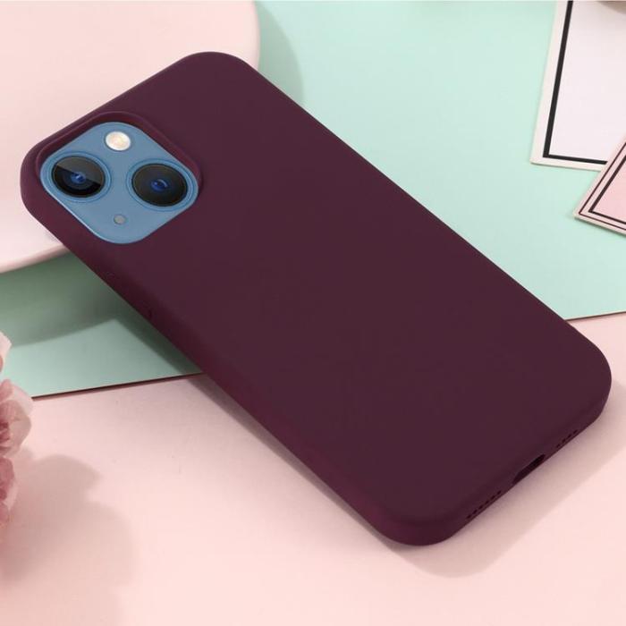 OEM - iPhone 14 Plus Skal Magsafe Silicone Ultra Slim - Vin Röd