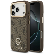 Guess - Guess iPhone 17 Pro Mobilskal Magsafe Strass Logo - Brun