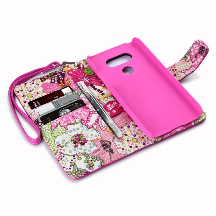 UTGATT5 - Floral Plånboksfodral till LG G5 - Rosa