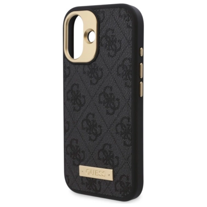 Guess - Guess iPhone 16 Plus Mobilskal MagSafe 4G Logo Plate - Svart