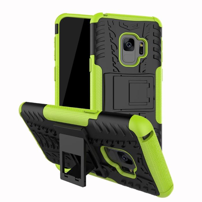UTGATT4 - Rugged Armor Kickstand Skal till Samsung Galaxy S9 Plus - Grön