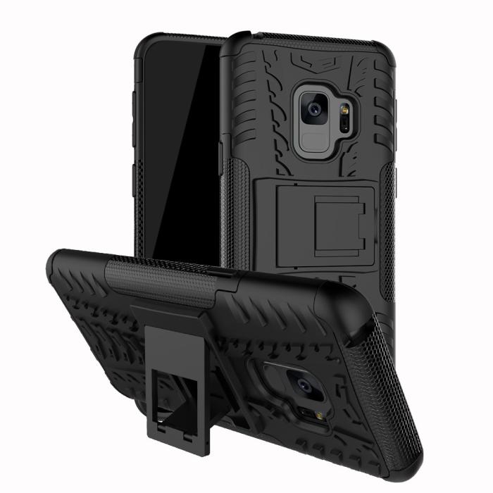 UTGATT4 - Rugged Armor Kickstand Skal till Samsung Galaxy S9 Plus - Svart