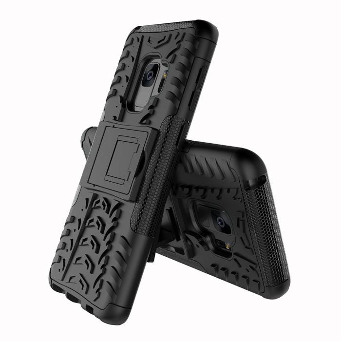 UTGATT4 - Rugged Armor Kickstand Skal till Samsung Galaxy S9 Plus - Svart