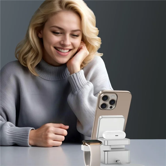 OEM - Qi2 MagSafe Trådlös Laddare iPhone, Apple Watch, Airpods