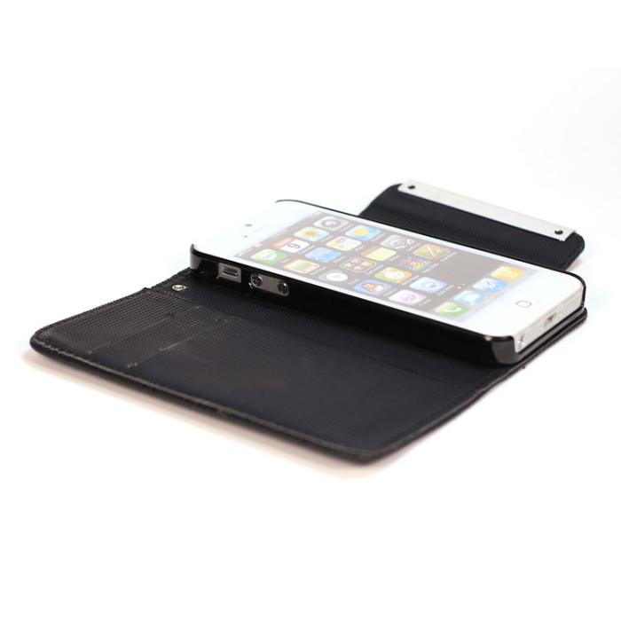 UTGATT5 - Plånboksfodral med avtagbart skal till Apple iPhone 5/5s (Svart)