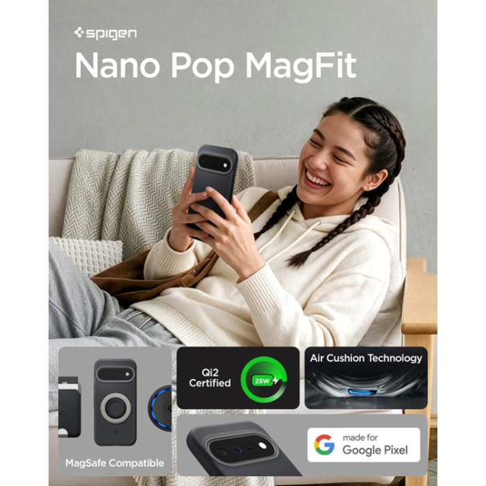 Spigen - Spigen Mobilskal För Google Pixel 11 Magsafe Nano Pop - Svart Sesame