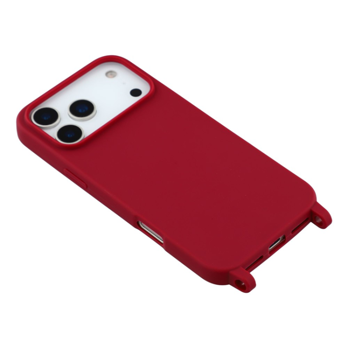 A-One Brand - iPhone 17 Pro Max Mobilskal TPU med Hål för Rem - Mörkröd