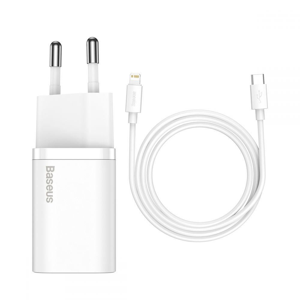 Baseus Super snabbladdare 20W + Lightning Kabel - Vit | 505295 | AlltMobil