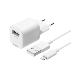 UTGATT1 - Deltaco - Väggladdare Med Usb-A Till Lightning kabel 1m - Vit