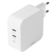 UTGATT1 - Deltaco - Usb-C Väggladdare Med Dubbla Usb-C 100 W - Vit